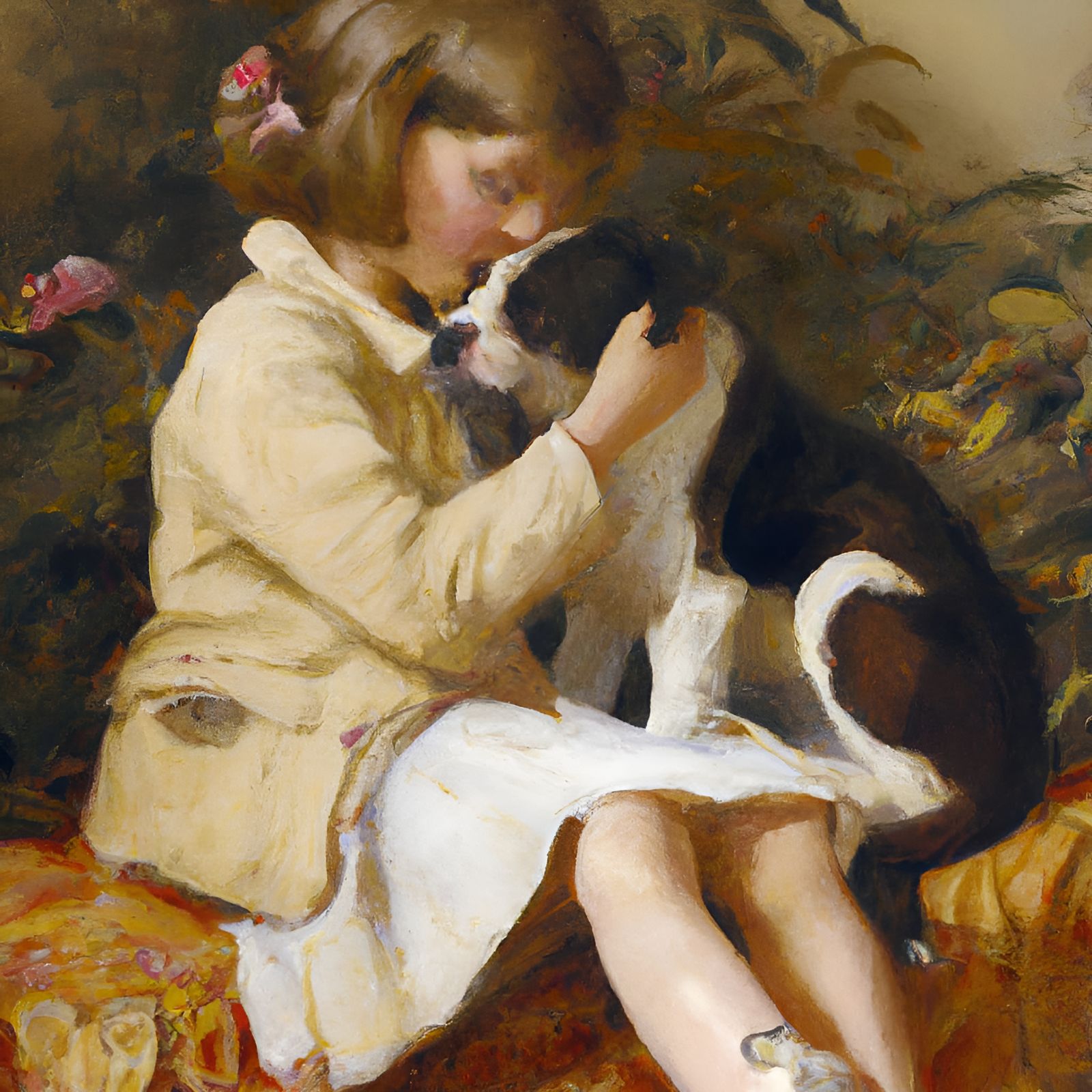 A Girl and Her Dog - AI Generated Artwork - NightCafe Creator