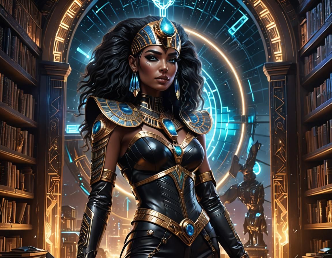 Egyptian Goddess Bastet in Human Form 2 AI Generated Artwork