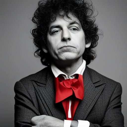 Bob Dylan dressed as a clown