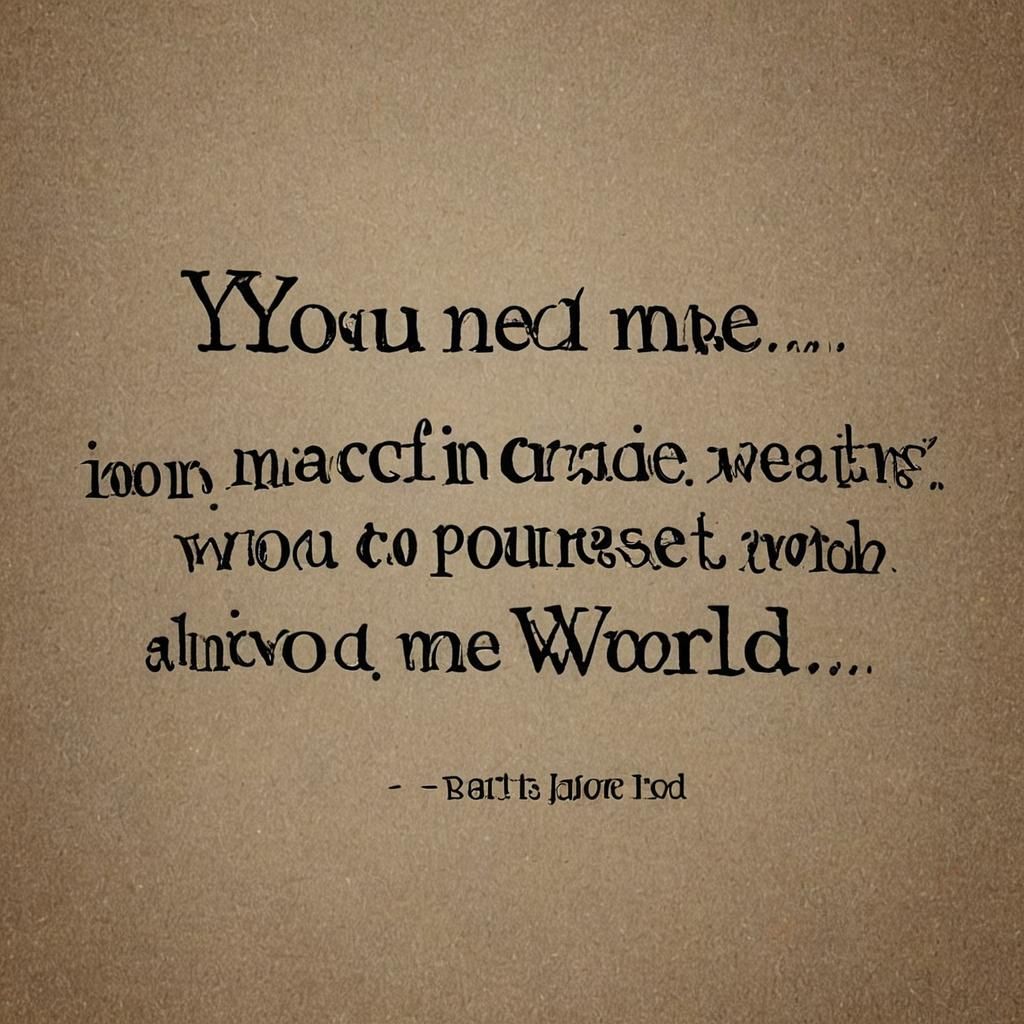 You need to make an impact in the world. 
You were created f...