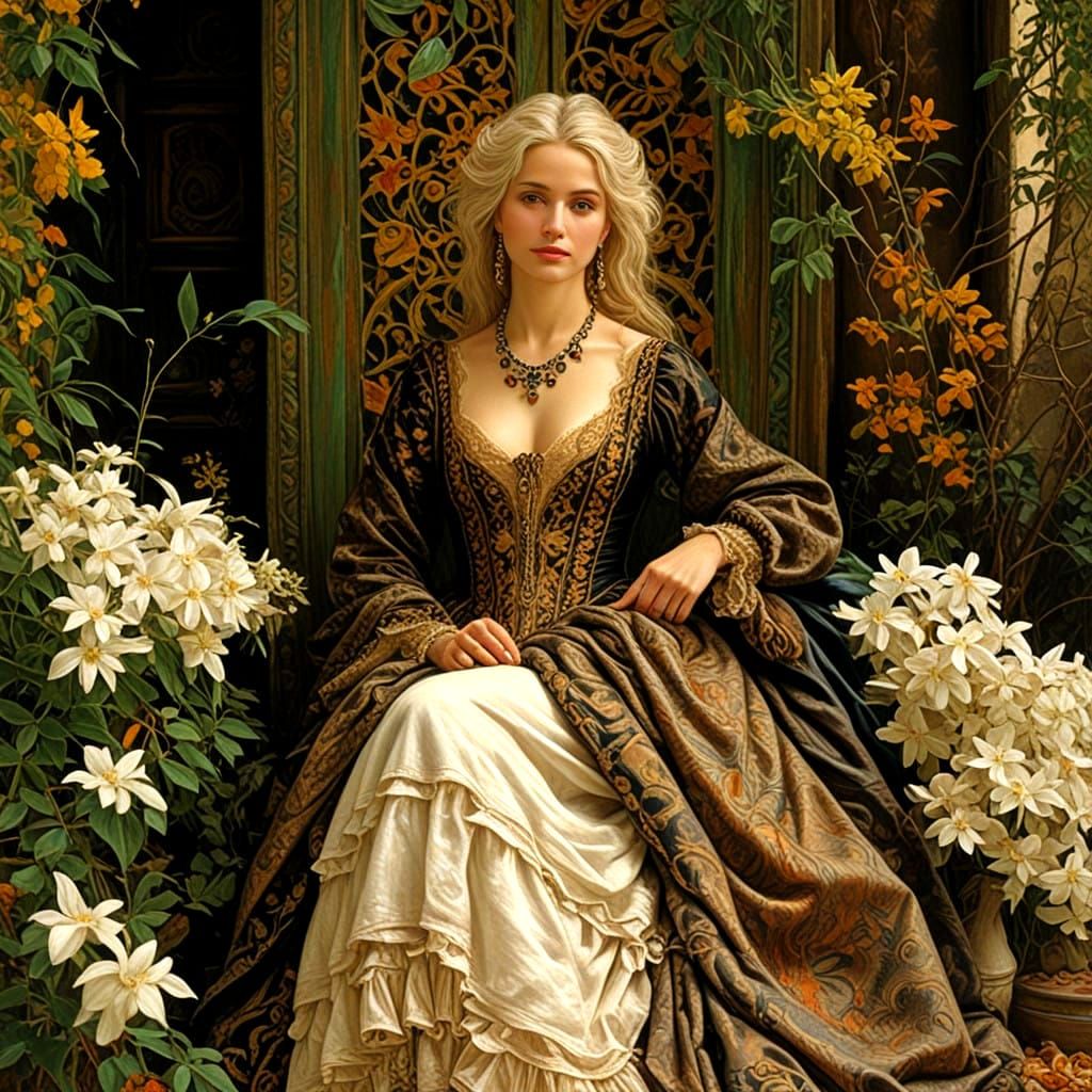 Elegant Lady Exudes Effortless Charm in Hyperrealistic Portr...