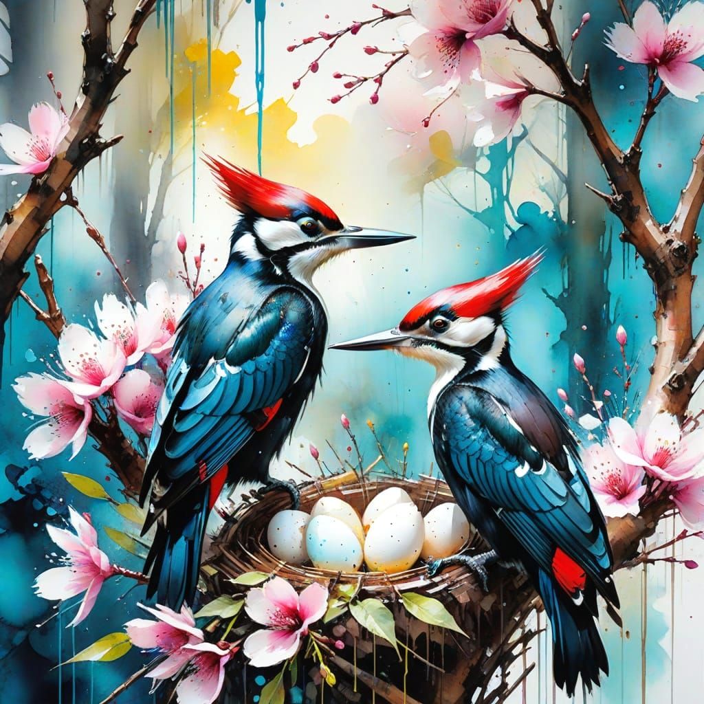 Pileated woodpeckers  by @Alyssa