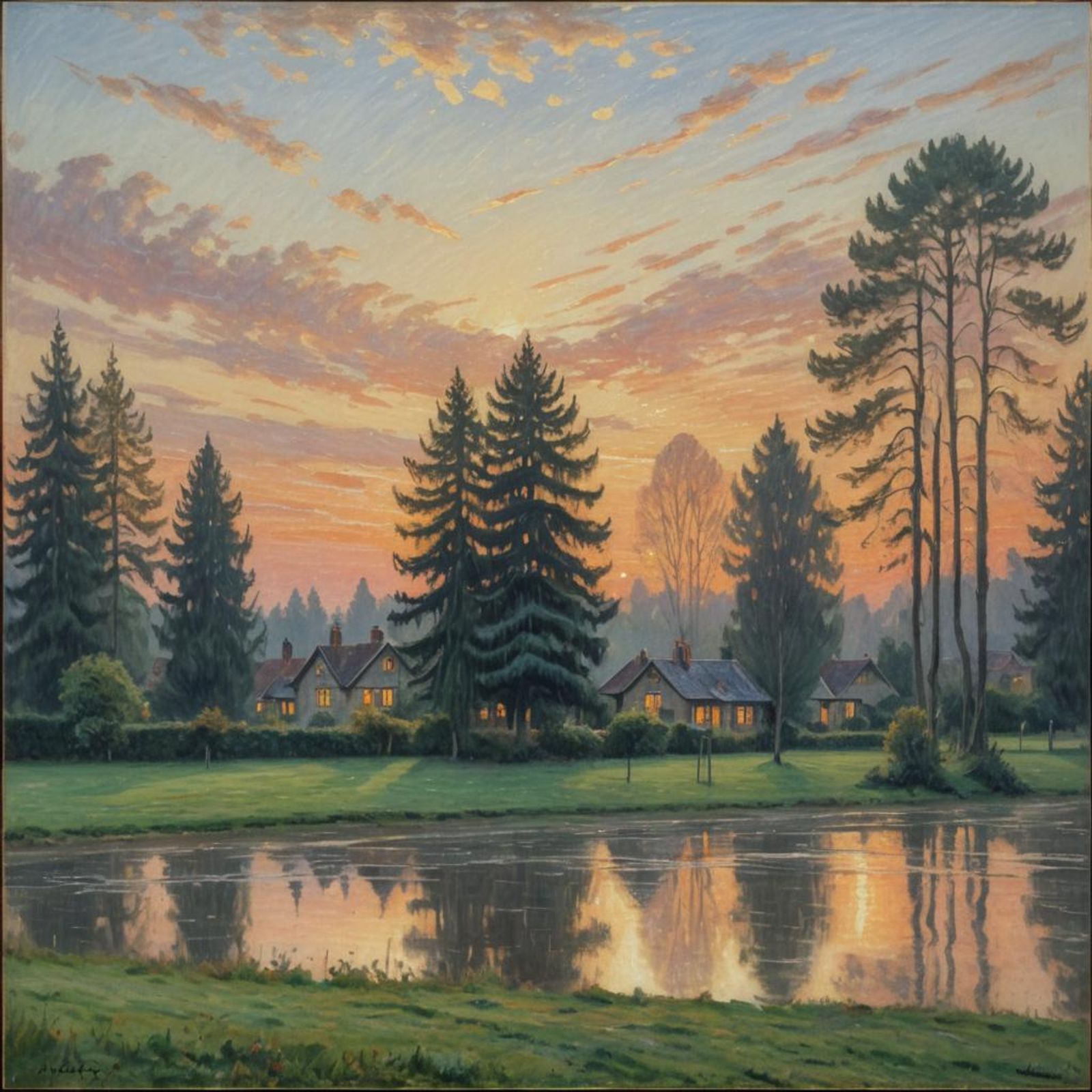 Fling wide the curtains! that's a Surrey sunset Low down the line sings