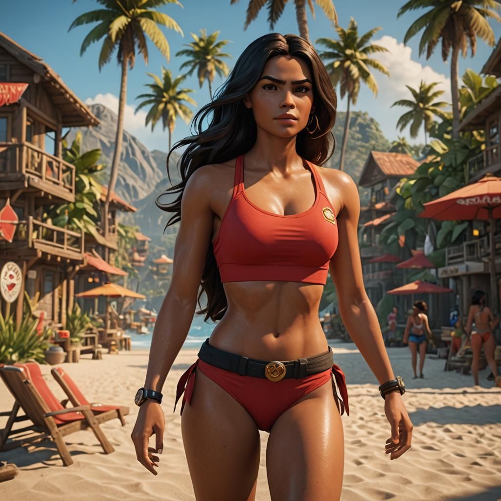 jasmine-disney as Baywatch character