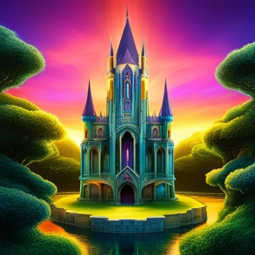 Psychedelic castle - AI Generated Artwork - NightCafe Creator