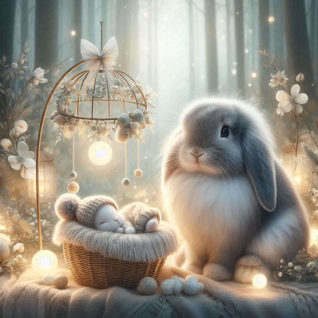 Momma bunny and her baby