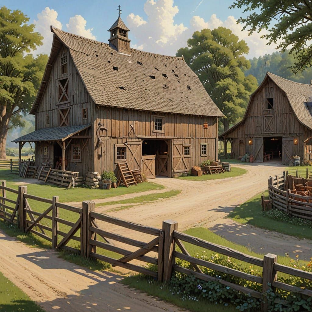 Quaint little rustic barn and corral