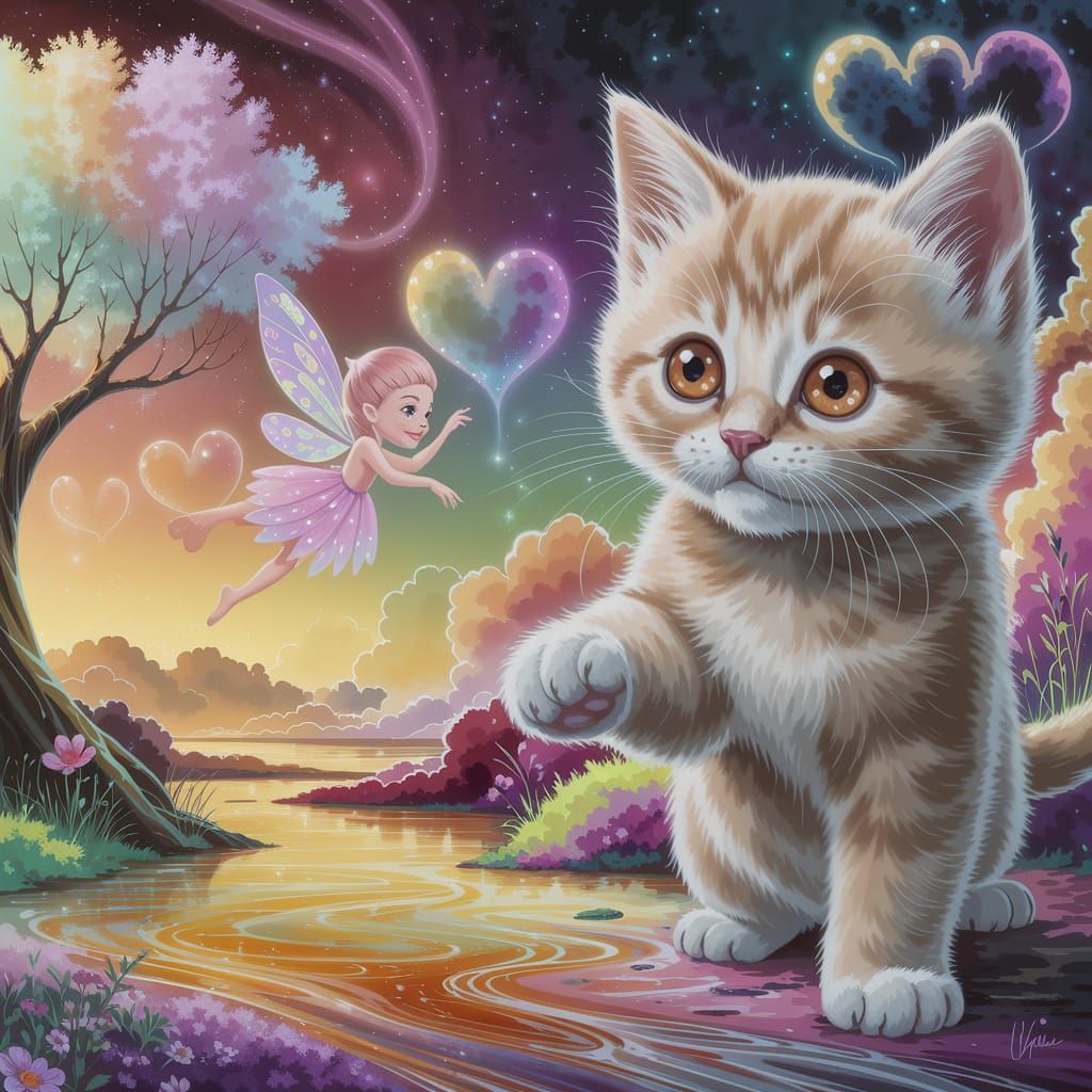 The Kitten & The Fairy  by @Hellacious Hoo-Hoo