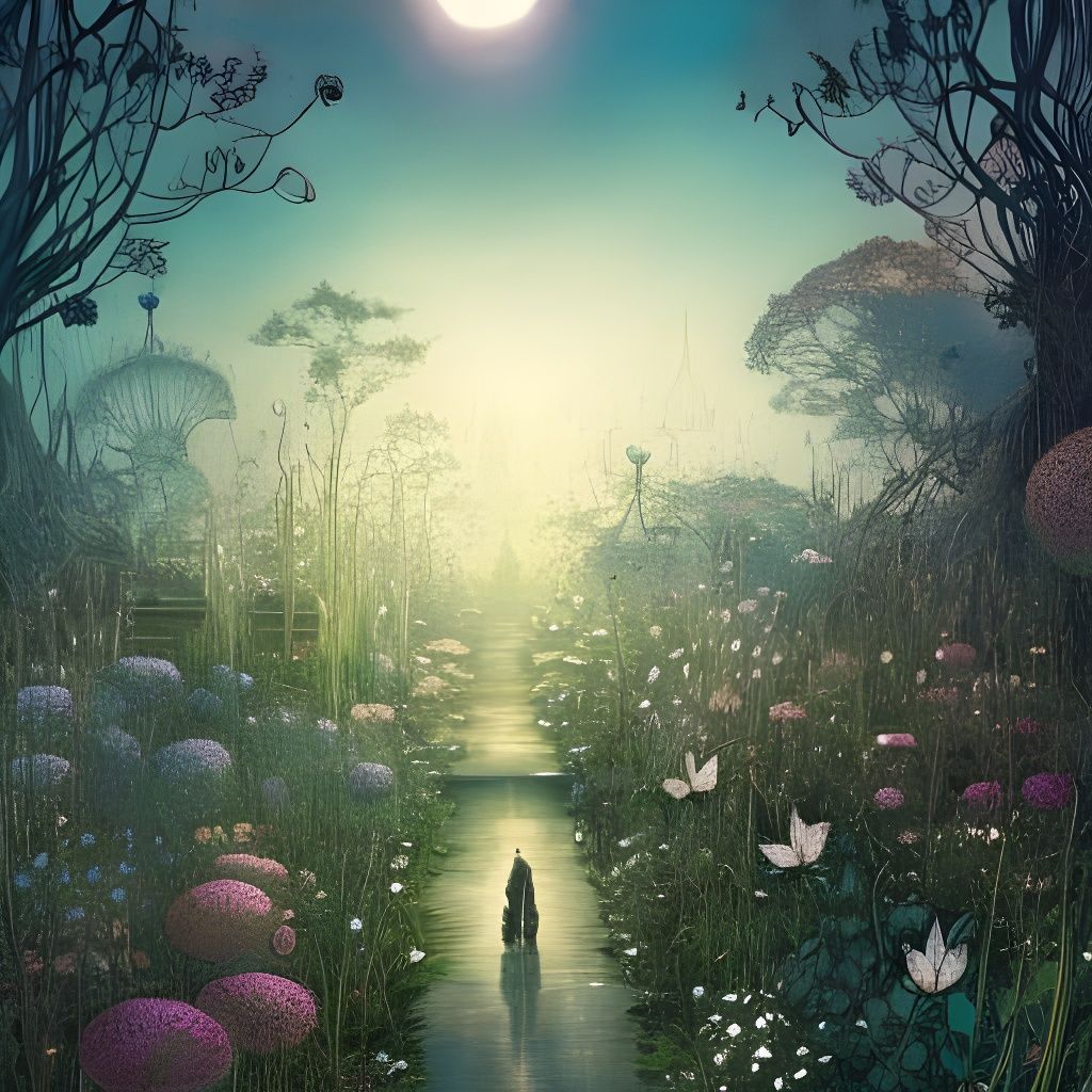 Path through wild garden