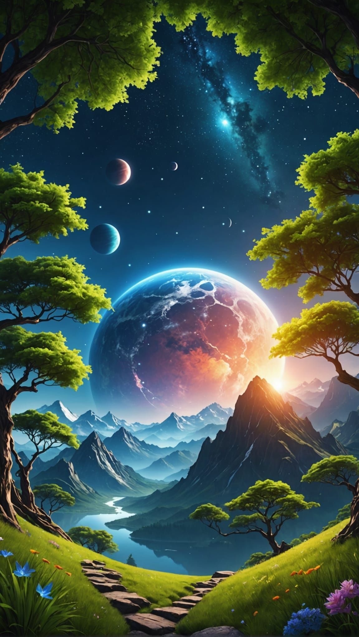 Astral wallpaper composition with nature  by @Vicioso