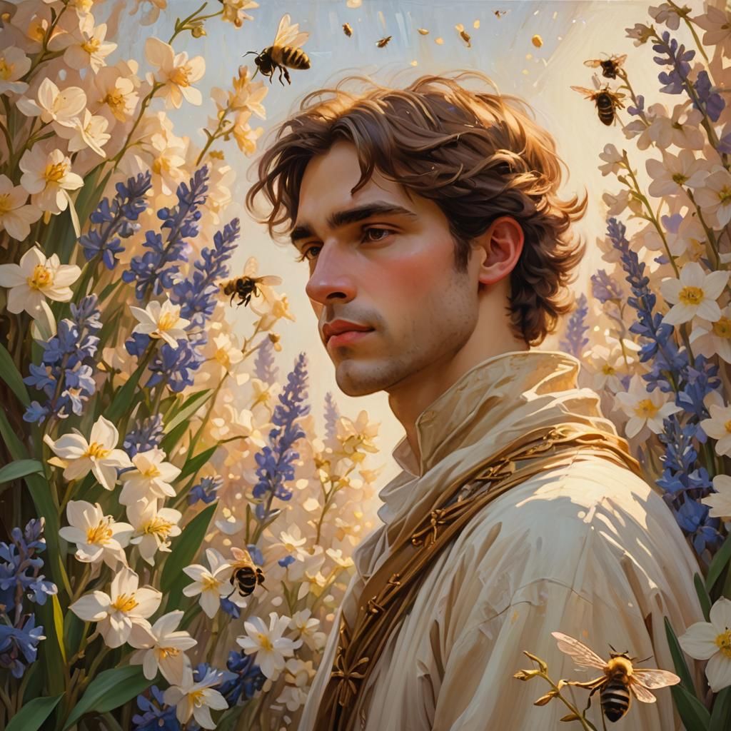 as a flower touching
