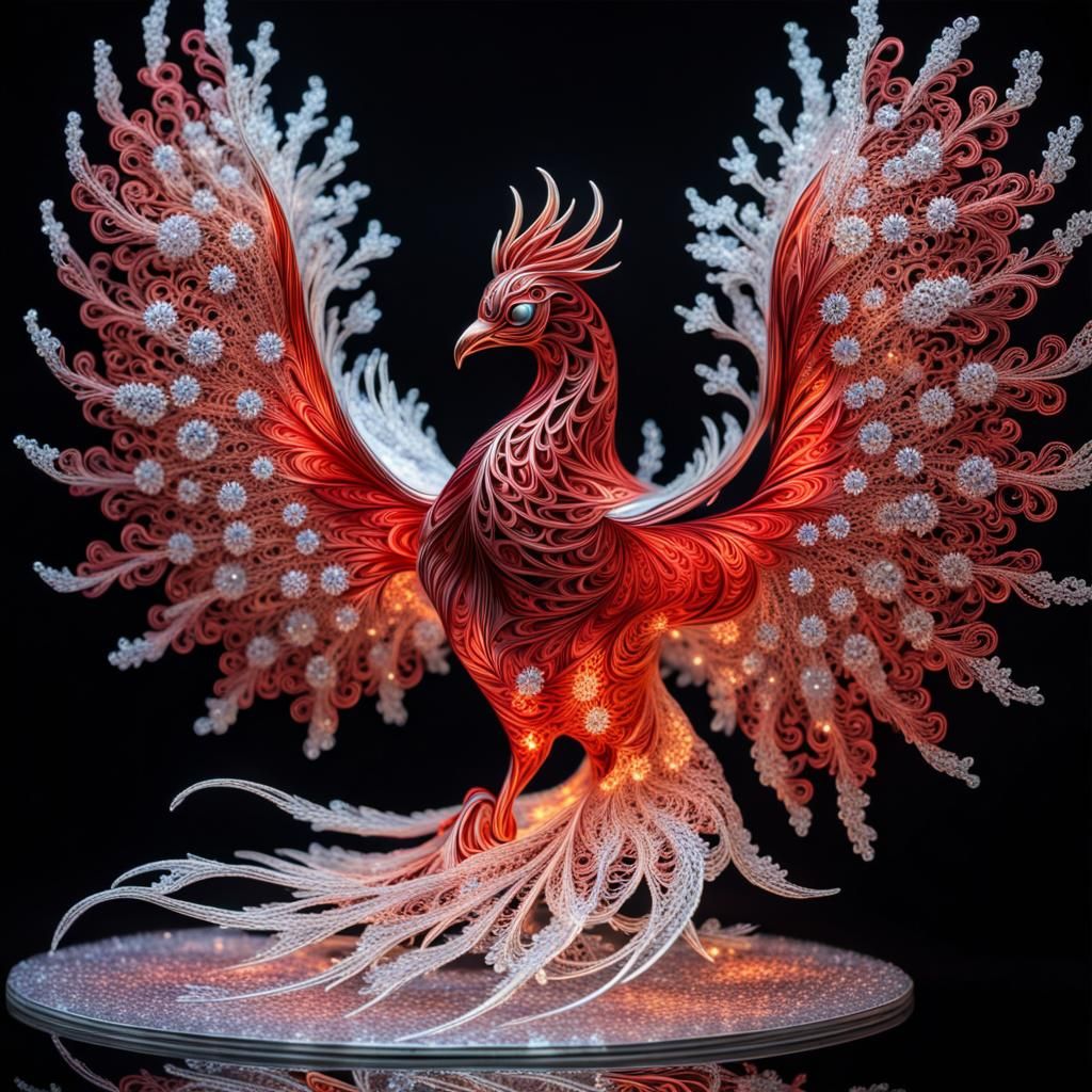 lace phoenix sculpture