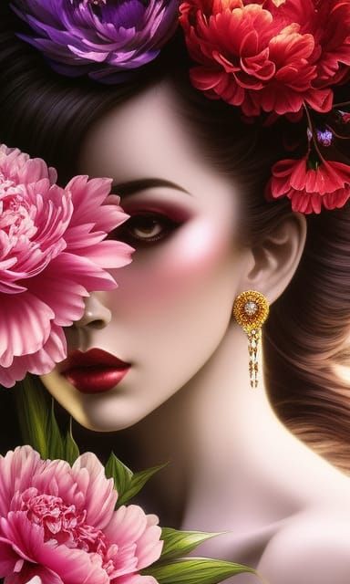 flowers_peonies lined across edges of a vlan canvas_dark_sha...
