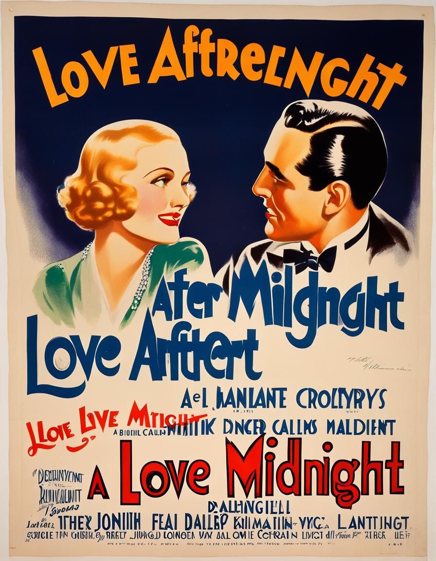 1930s Hollywood screwball romantic comedy poster for a movie called