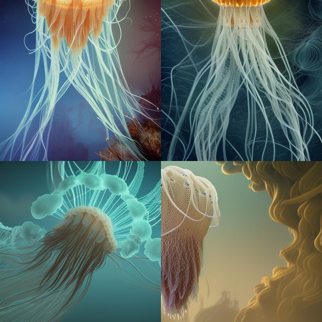 lace jellyfish. lace, jellyfish, detailed, beautiful - AI Generated ...