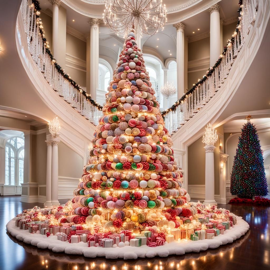 A candy Christmas tree 🍭🍭🍭  by @undefined