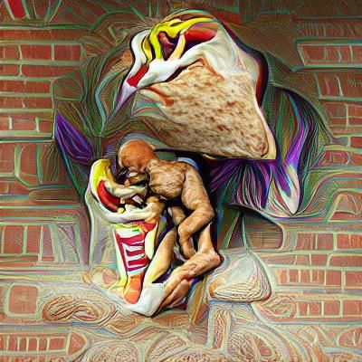 saturn devouring his son except his son is a taco bell crunc...