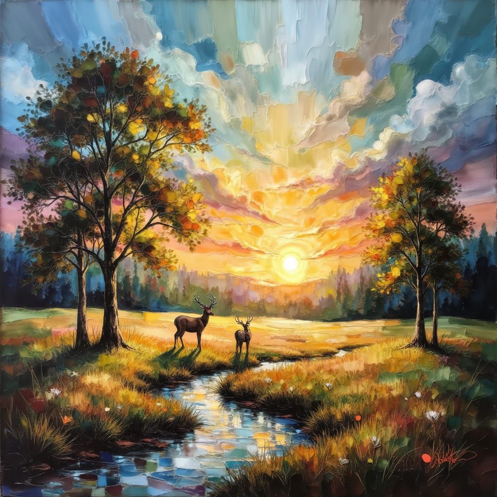 In the warm glow of a setting sun