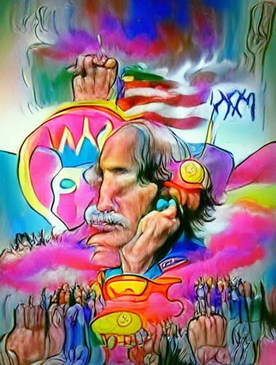 (complex psychedelic drawing Peter Max) Power to the People!