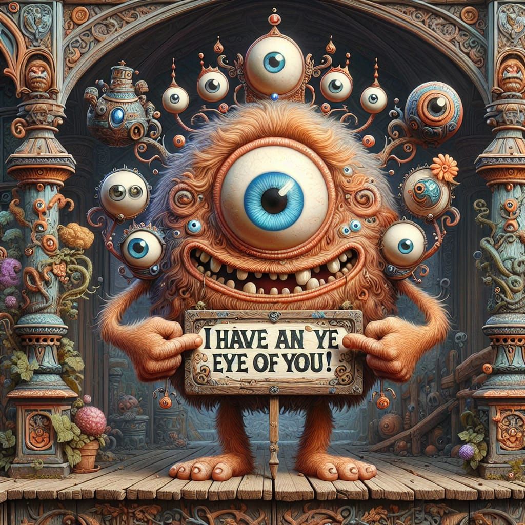 "I have an eye on you!"  by @Hedgehog