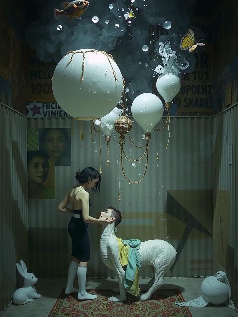 Surreal Underwater Celebration in Pataphysical Style