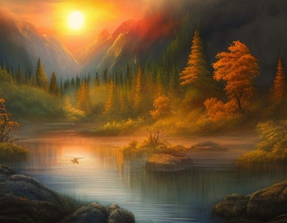 Sunset over the mountains