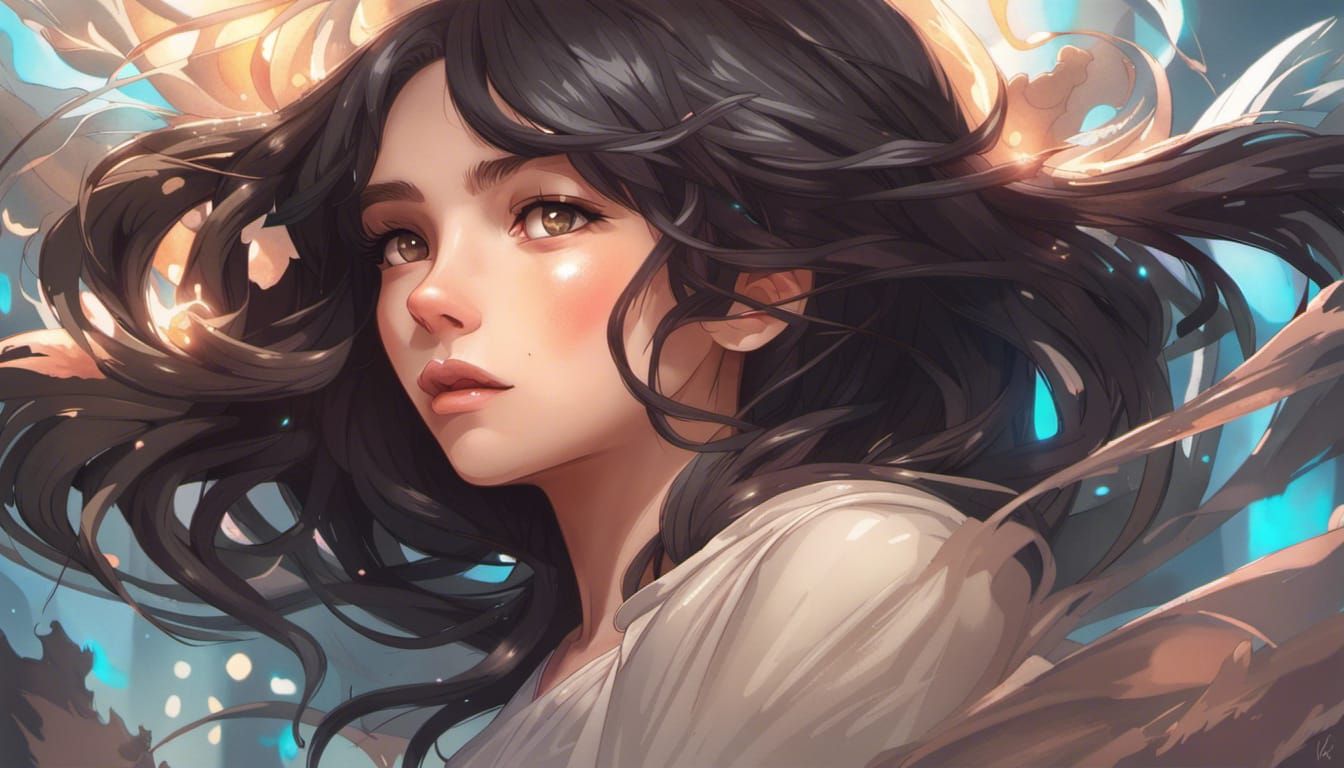 Brunette Beauty - AI Generated Artwork - NightCafe Creator