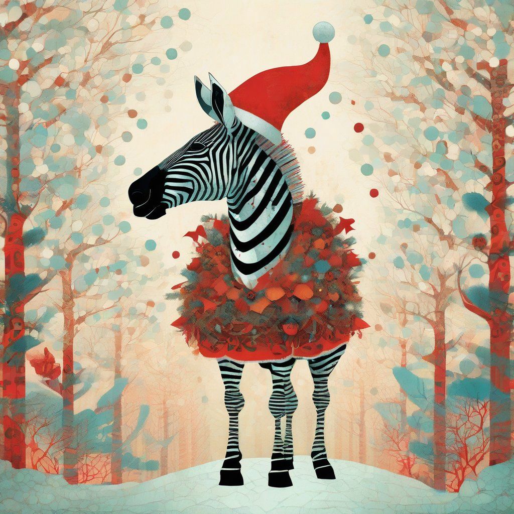 A festive zebra.