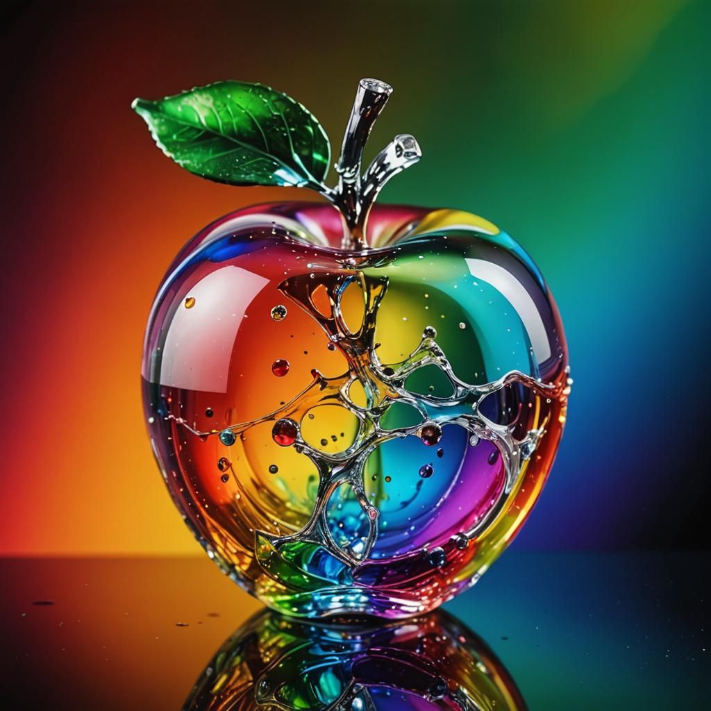 Rainbow glass apple   by @VH