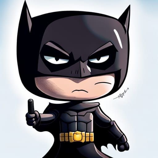 Cute Little Batman, Terrifying, Delicate Illustration, Highly Detailed ...