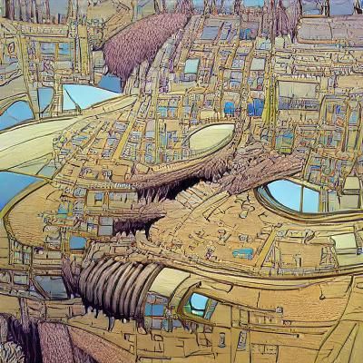 In the style of Moebius: The Growing City
