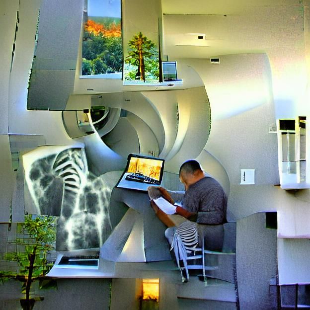 Radiologist working from a beautiful California home