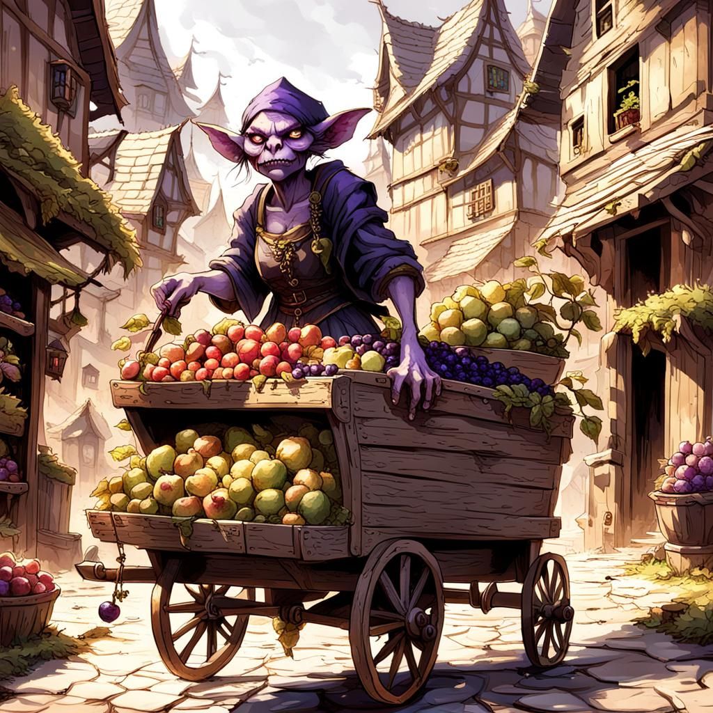 Goblin lady selling fruits 