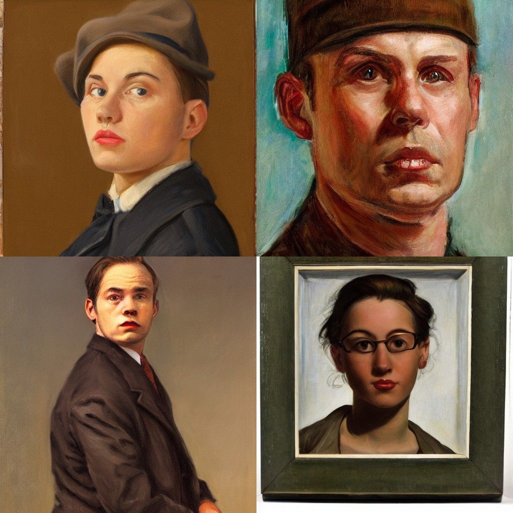 A portrait in the style of American realism