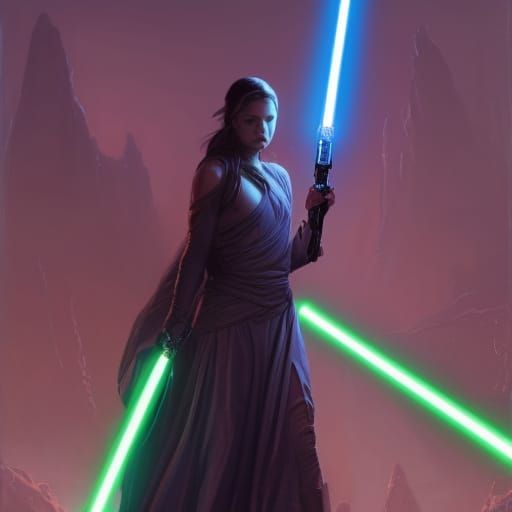 Dual Wielding Jedi #3 - AI Generated Artwork - NightCafe Creator