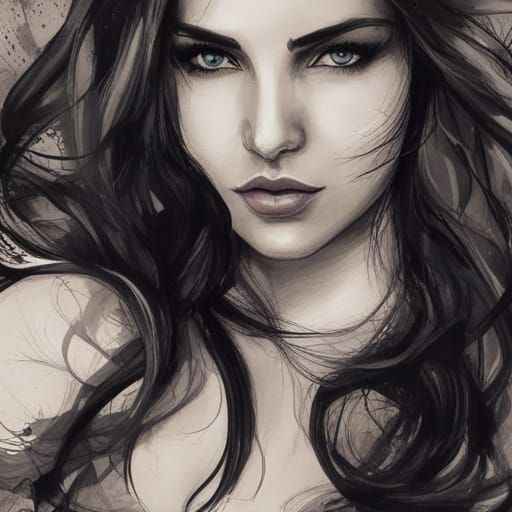 Painting of woman, sepia tone - AI Generated Artwork - NightCafe Creator