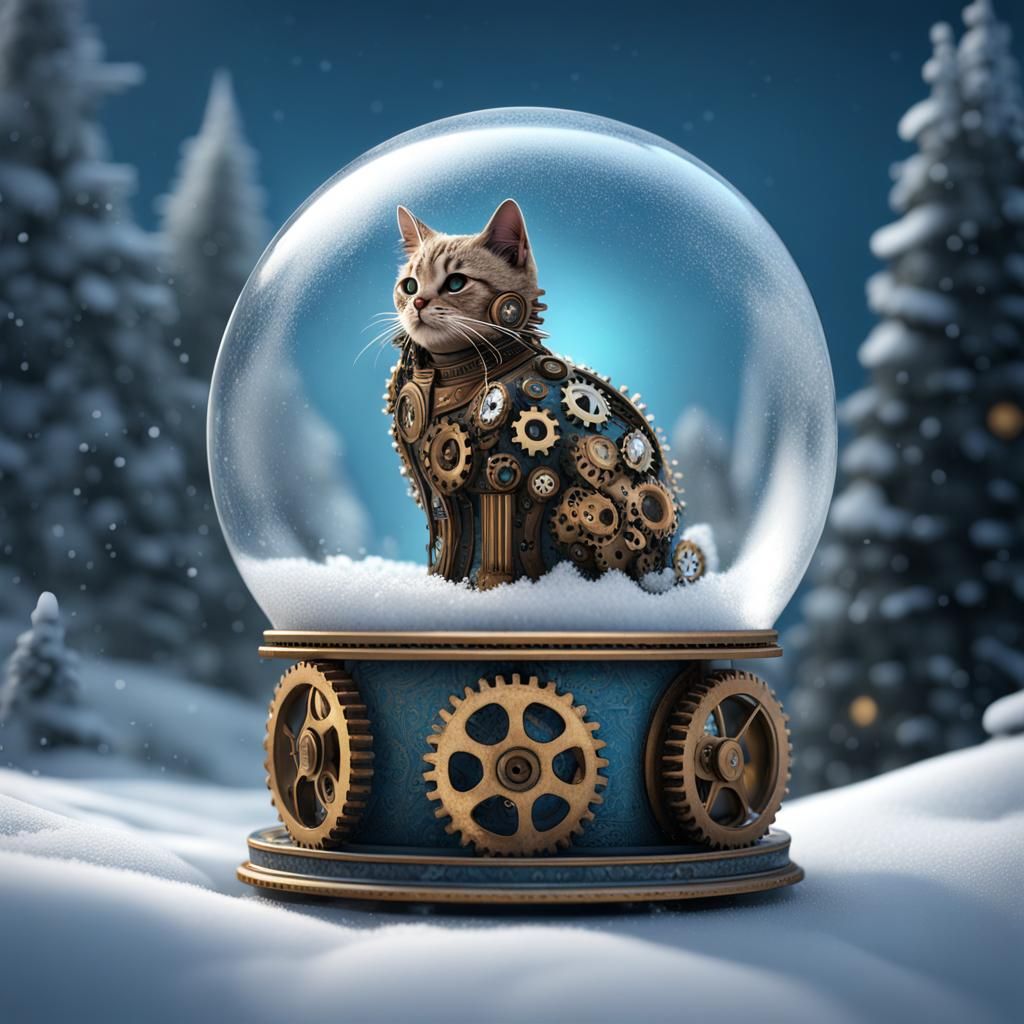 cat made of gears   by @Cat