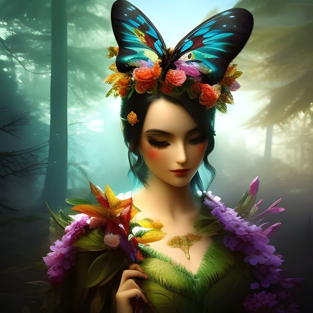 Butterfly fairy AI Generated Artwork NightCafe Creator