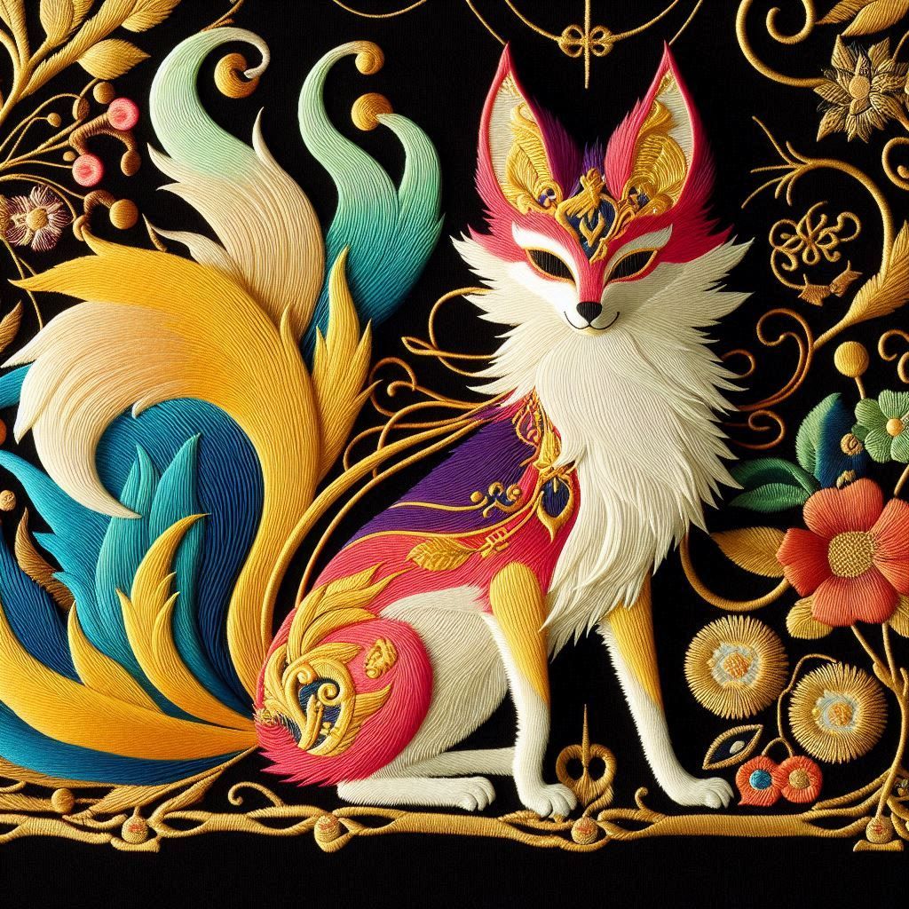 Silk Embroidery, Fox