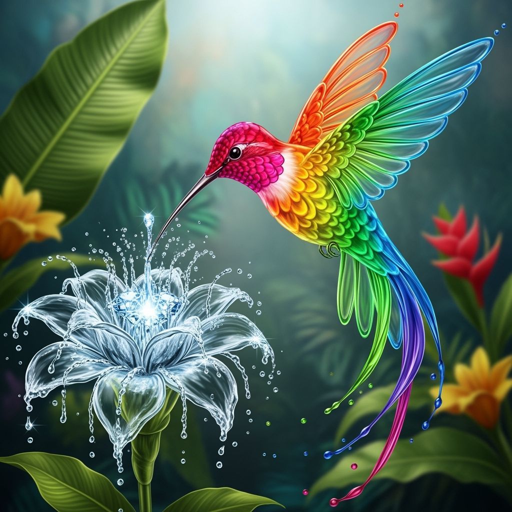 A delicate hummingbird hovering mid-air  by @Murray Love