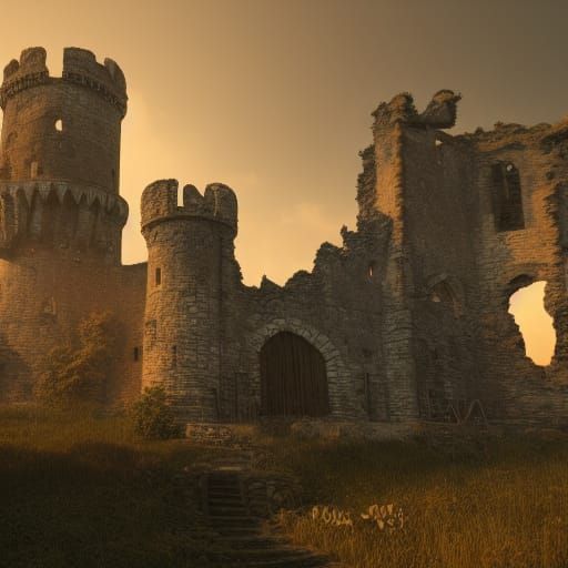 Ruins of a medieval castle undefined