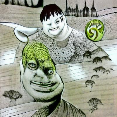 Shrek in Junji Ito Style