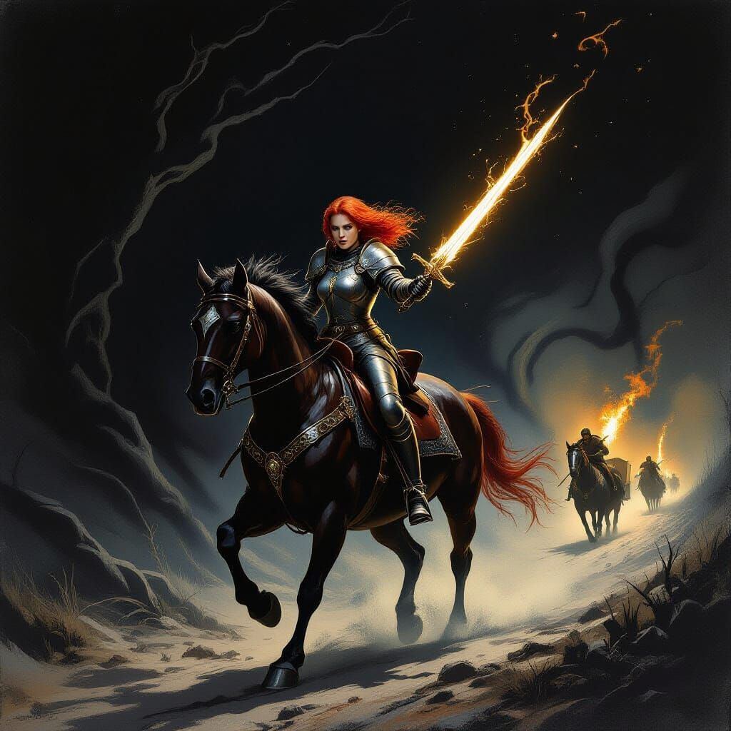 можно убить. Он улыбнулся и тронул лошадь, отправляясь за проводником. Отряд тронулся, прошел сквозь врата, и они вступили во Мрак.
Рианнон ...