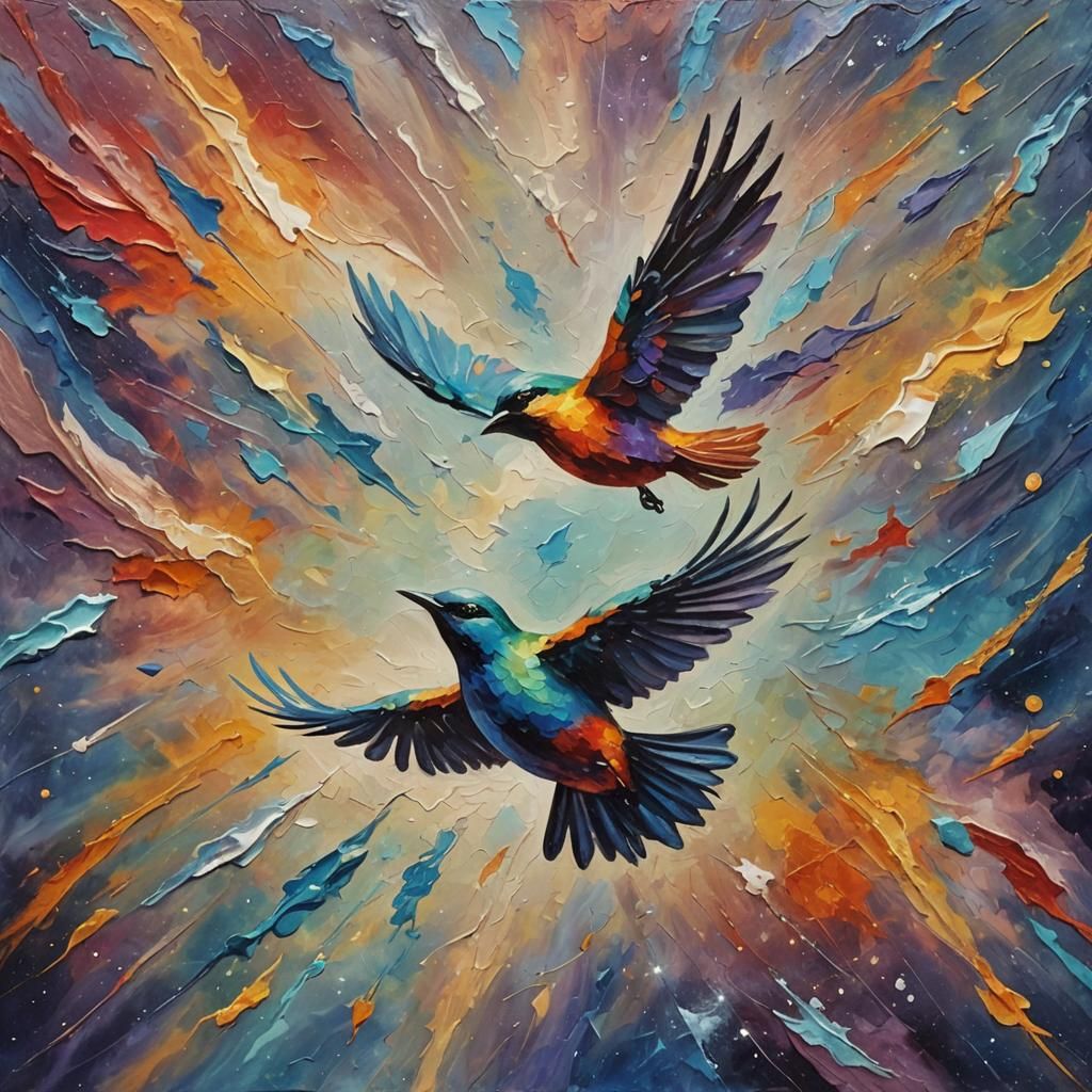 bird flying through space  by @4emili4