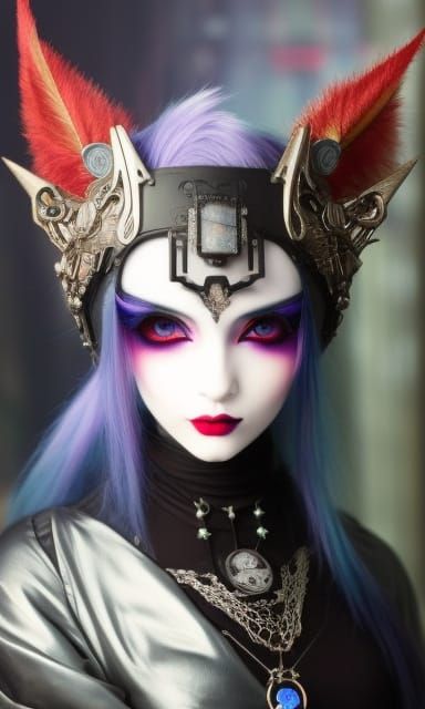 Seasons - Cyber Goth Priestess - AI Generated Artwork - NightCafe Creator