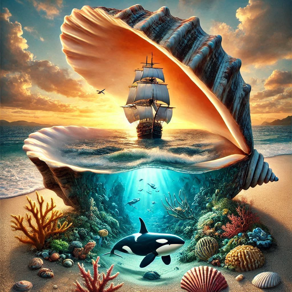 The seashell on the seashore