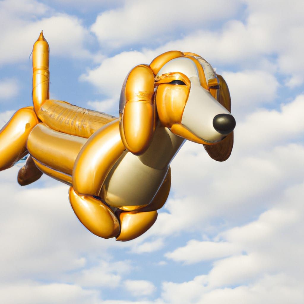 Hot dog air balloon inspired by artist Jeff Koons