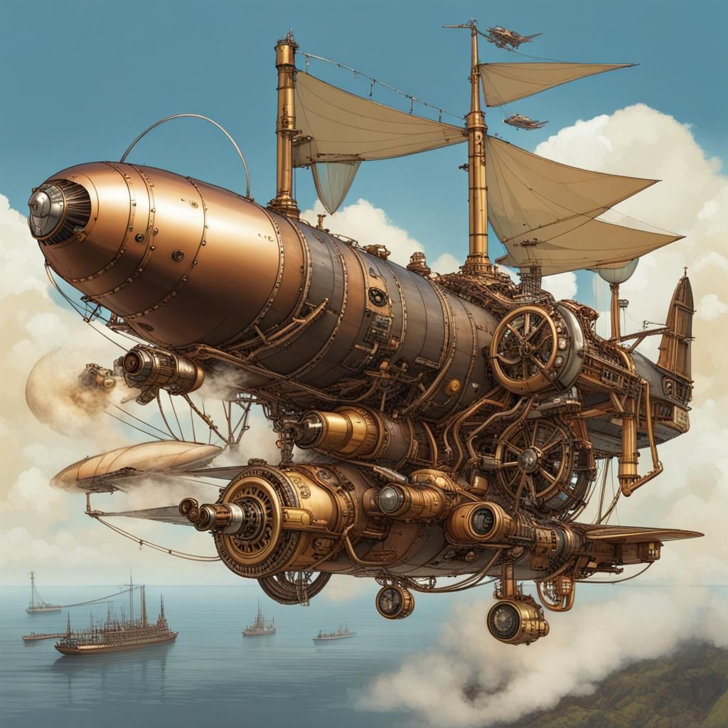 Steampunk flying fortress 