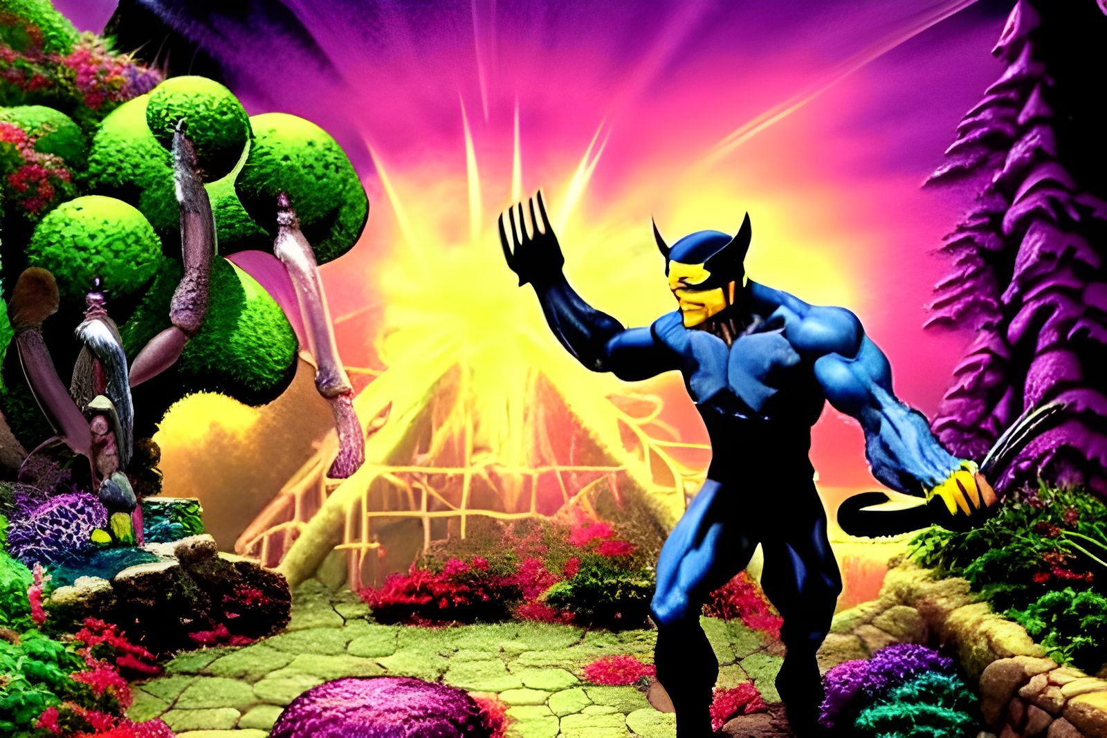 Logan in Fairyland - Wolverine from X-Men in a fairy garden ...