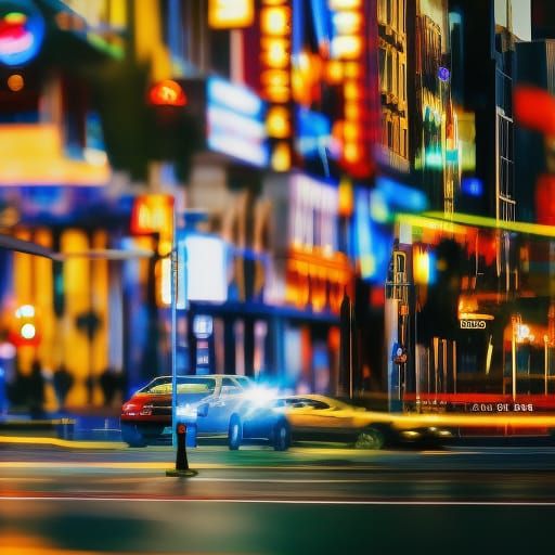 Busy city downtown. Professional photography, natural lighting, canon